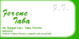 ferenc taba business card